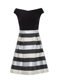 Swing, Damen Cocktailkleid, Silbergrau / Schwarz