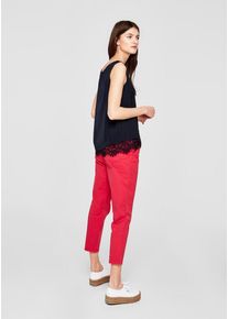 s.Oliver RED LABEL, Damen Satin-Blusentop, Dunkelblau