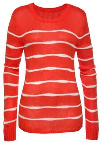 Cheer, Damen Strickpullover, Rot / Wei&szlig;
