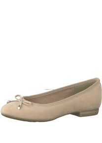 Marco Tozzi, Damen Ballerina in Velours-Optik, Altrosa
