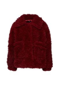 Missguided, Damen 'BOXY SHAGGY BORG JACKET', Rot