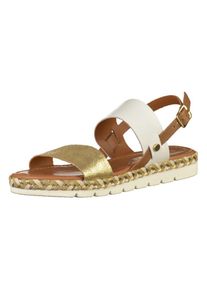 Marco Tozzi, Damen Sandalen, Braun / Gold / Wei&szlig;