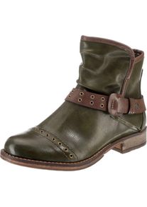 Rieker, Damen Biker Boots, Braun / Oliv