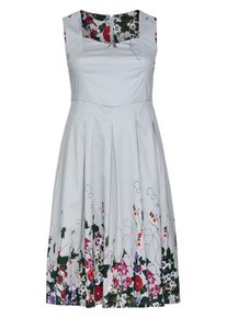 Joe Browns, Damen Satinkleid, Grau / Rot / Schwarz