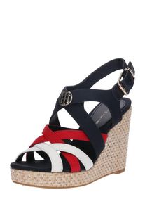 Tommy Hilfiger, Damen Keilsandale 'ICONIC ELENA', Blau / Rot / Weiß