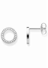 Thomas Sabo, Damen Paar Ohrstecker 'Kreise Groß, H1947-051-14', Silber / Weiß