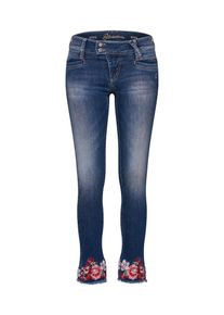Glücksstern, Damen Jeans 'Nina', Blue Denim / Rosa / Rot