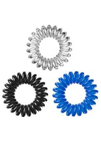 invisibobble, Damen Spiral-Haargummi (9-tlg. Set), Blau / Schwarz / Silber