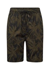 Urban Classics, Herren Shorts 'Pattern Resort', Oliv / Schwarz