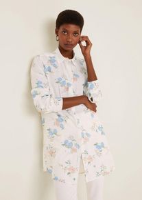 Mango, Damen Hemd 'Dolphinp-H', Rauchblau / Rosa / Weiß