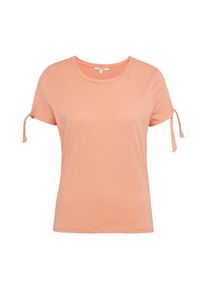 Tom Tailor Denim, Damen T-Shirt 'With Sleeve Detail', Koralle