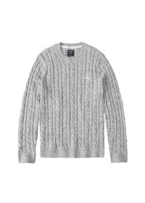 Abercrombie & Fitch Abercrombie & Fitch, Herren Pullover 'ICON CABLE CREW', Hellgrau