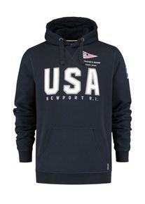 Code-Zero, Herren Kapuzen-Sweatshirt 'BANNISTER', Nachtblau / Wei&szlig;