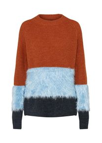 Y.A.S, Damen Pullover 'YASCHRIS KNIT', Hellblau / Orange