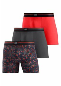 Schiesser, Herren Boxer 'Jockey', Basaltgrau / Mischfarben / Neonrot
