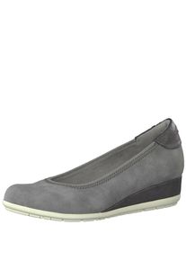 s.Oliver RED LABEL, Damen Slipper 'Ballerina mit kleinem Keilabsatz', Grau