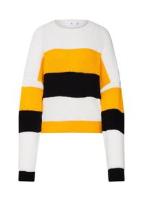Missguided, Damen Pullover 'COLOURBLOCK STRIPED OVERSIZED JUMPER', Gelb / Schwarz / Weiß
