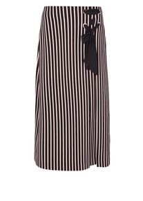 s.Oliver BLACK LABEL, Damen Midirock mit Schleifen-Detail, Schwarz / Wei&szlig;