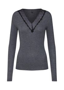 Only, Damen Shirt 'PINAR', Dunkelgrau / Schwarz