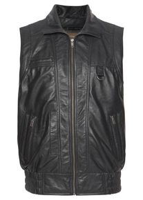 MAN'S WORLD Man's World, Herren Lederweste, Schwarz