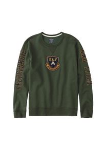 Abercrombie & Fitch Abercrombie & Fitch, Herren Sweatshirt 'SKULL LOGO CREW', Grün