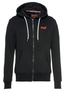 Superdry, Herren Sweatjacke 'Orange', Orange / Schwarz