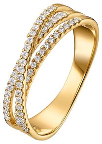 Christ, Damen ring 'Diamonds', Gold / Wei&szlig;