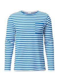 Marc O'Polo Marc O'Polo DENIM, Herren Longsleeve, Blau / Weiß