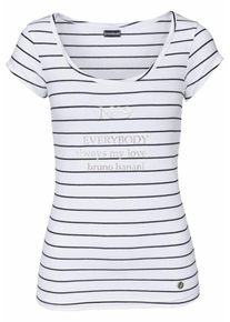 Bruno Banani, Damen Rundhalsshirt, Schwarz / Silber / Weiß