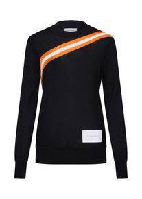 Calvin Klein, Damen Pullover 'YOKE STRIPE', Schwarz