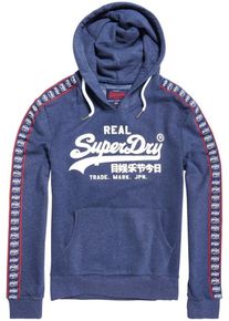Superdry, Herren Sweatshirt 'Vintage Logo Repeat Panel', Blaumeliert / Rot / Weiß