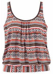 Lascana, Damen Tankini-Top, Braun / Rot / Schwarz / Weiß