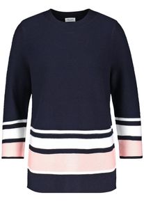 Gerry Weber, Damen Pullover, Kobaltblau / Puder / Weiß