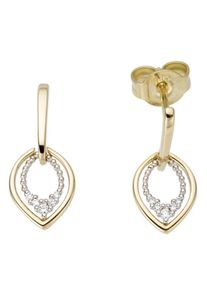 Firetti, Damen Ohrstecker, Gold / Weiß