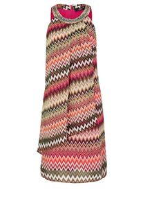 s.Oliver BLACK LABEL, Damen Chiffonkleid, Braun / Orange / Rostrot