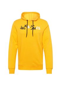 Jack & Jones JACK & JONES, Herren Sweatshirt 'JCOBOOSTER SWEAT HOOD MARCH 19', Gelb / Schwarz / Weiß