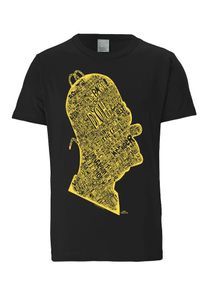 logoshirt, Herren T-Shirt Homer - Head In Words - The Simpsons, Schwarz