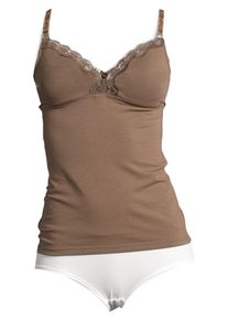 Petite Fleur, Damen Still-Hemdchen mit Spitze, Braun