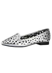 Heine, Damen Ballerina, Schwarz / Silber