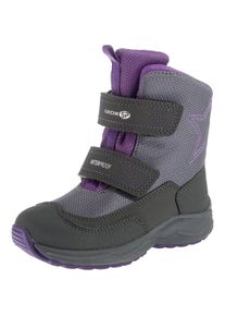 Geox, M&auml;dchen Winterstiefel 'NEW ALASKA', Grau / Dunkelgrau / Lila