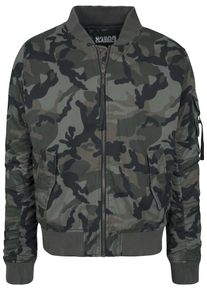 Urban Classics, Herren Bomberjacket 'Vintage', Grasgr&uuml;n / Schwarz