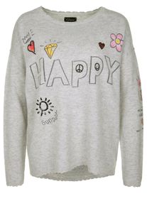 grace, Damen Pullover 'Happy', Gelb / Grau / Hellpink / Hellrot / Schwarz