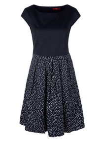 s.Oliver RED LABEL, Damen Kleid, Dunkelblau / Weiß