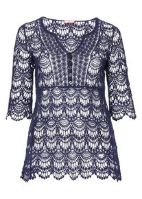 Joe Browns, Damen Shirt aus Spitze im Ajourmuster, Marine