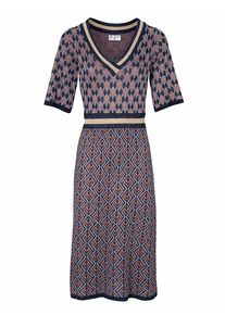 Heine, Damen Strickkleid mit eingearbeiteten Metallfäden, Beere / Orangerot