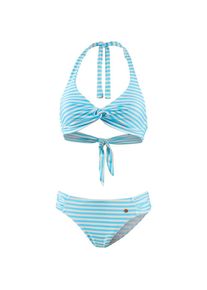 Maui Wowie, Damen Neckholderbikini, Hellblau / Weiß