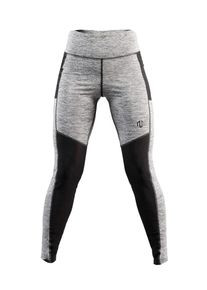 MOROTAI, Damen Sport-Leggings 'High Waist Inner Mesh Tights', Grau / Schwarz