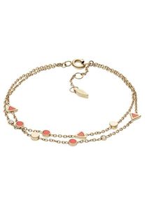 Fossil, Damen Armband 'FASHION', Gold / Koralle / Weiß