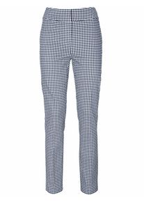 Heine, Damen Hose mit Vichy-Karo, Marine / Weiß