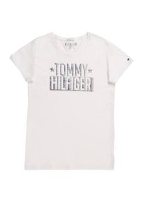 Tommy Hilfiger, M&auml;dchen Shirt 'FOIL LOGO TEE S/S', Wei&szlig;
